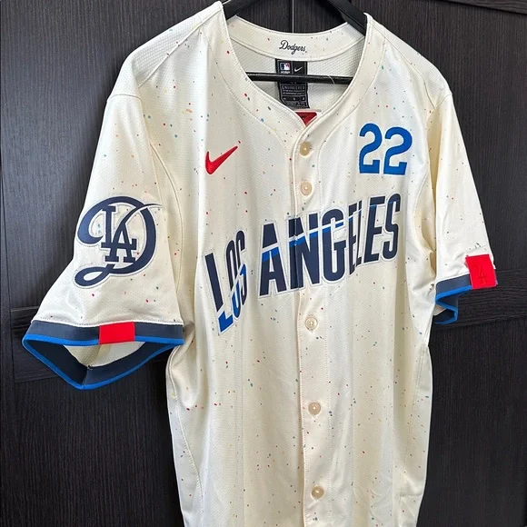 Clayton Kershaw Los Angeles Dodgers Nike City Connect Elite Jersey - Cream - Picture 3 of 5